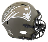 Patriots Christian Gonzalez Signed STS Full Size Speed Rep Helmet W/ Case BAS W