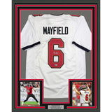 Framed Autographed/Signed Baker Mayfield 35x39 Tampa Bay White Jersey COA