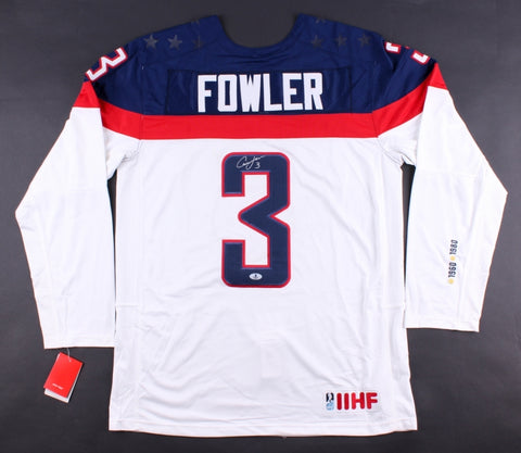 Cam Fowler Signed Team USA Hockey Nike Jersey (Beckett) Ducks All Star Defense