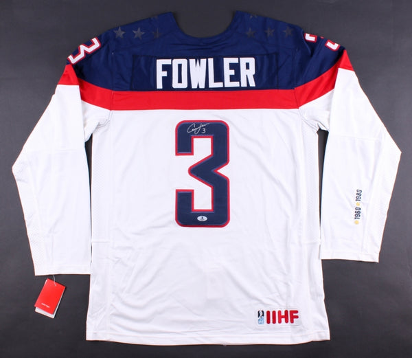 Cam Fowler Signed Team USA Hockey Nike Jersey (Beckett) Ducks All Star Defense