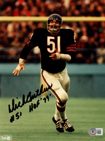 Dick Butkus Autographed Chicago Bears 8x10 Photo HOF Beckett 50467
