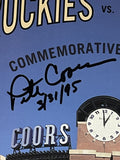 Pete Coors Signed 1995 Scorecard Rockies vs Yankees Beckett 45025