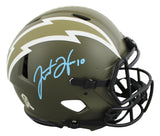 Chargers Justin Herbert Signed STS F/S Speed Proline Helmet W/ Case Fanatics