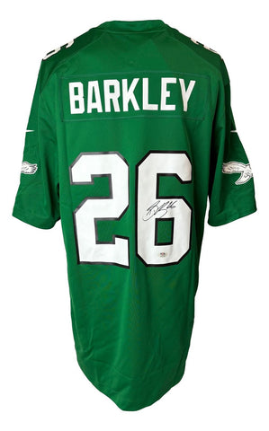 Saquon Barkley Signed Eagles Kelly Green Nike Game Replica Jersey PSA/DNA