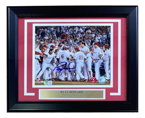 Ryan Howard Signed Framed 8x10 Philadelphia Phillies Photo BAS
