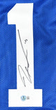Jaxon Smith-Njigba Autographed Blue Pro Style Jersey - Beckett Hologram *Black