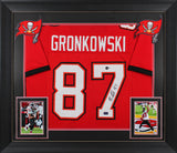 Rob Gronkowski Authentic Signed Red Pro Style Framed Jersey BAS Witnessed