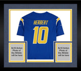 Framed Justin Herbert Los Angeles Chargers Autographed Royal Blue Limited Jersey