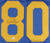 Isaac Bruce Signed Los Angeles Rams Jersey (Beckett) 4xPro Bowl Wide Receiver