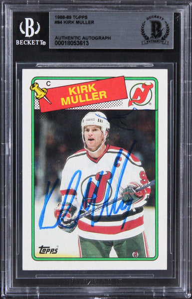 Devils Kirk Muller Authentic Signed 1988 Topps #84 Card BAS Slabbed