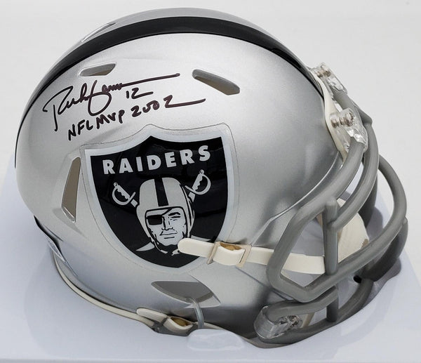 Rich Gannon "NFL MVP 2002" Signed Oakland Raiders Speed Mini Helmet (Beckett) QB
