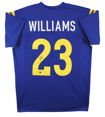 Kyren Williams Authentic Signed Blue Pro Style Jersey Autographed BAS Witnessed