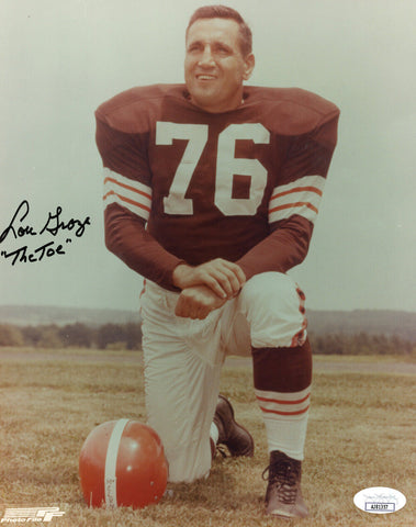 Lou Groza Autographed Cleveland Browns 8x10 Photo The Toe JSA 48248