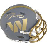 Jayden Daniels Signed Washington Commanders Mini Helmet Slate Fanatics 51026