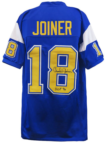 Charlie Joiner (CHARGERS) Signed Navy Custom Football Jersey w/HOF'96 - (SS COA)