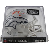John Elway Autographed Denver Broncos 24 STS Mini Helmet Beckett Witness 50209