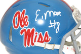 Elijah Moore Autographed Ole Miss Rebels Speed Mini Helmet Beckett 39663