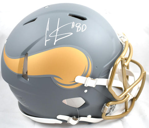 Cris Carter Signed Vikings F/S Slate Speed Authentic Helmet - Beckett W Hologram