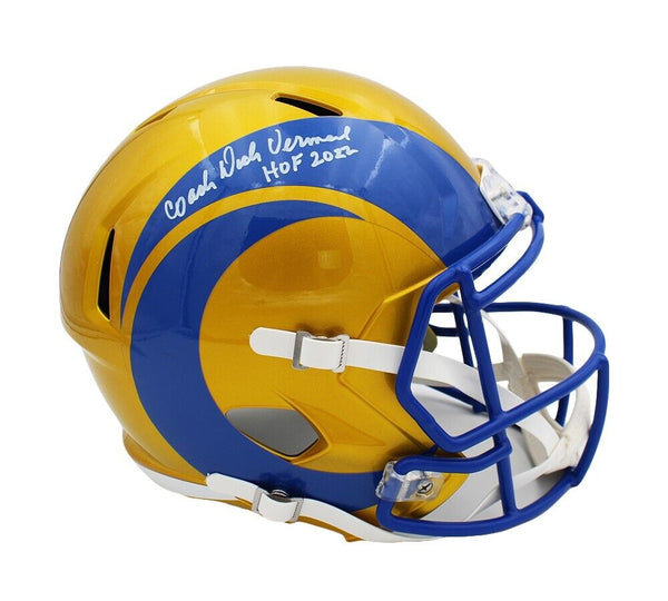 cheap football helmets at dicks Dick Vermeil Signed Los Angeles Rams Speed Flash Full Size NFL Helmet – Super Sports Center