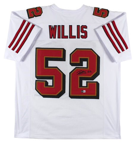 Patrick Willis Authentic Signed White Throwback Pro Style Jersey BAS Witnessed