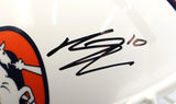 Bo Nix Autographed Broncos Snowcapped Pro Speed Helmet Beckett COA