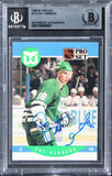 Whalers Pat Verbeek Authentic Signed 1990 Pro Set #112 Card BAS Slabbed