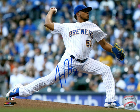 Brewers Pitcher FREDDY PERALTA Signed 8x10 Photo #1 AUTO - MLB Debut 13 K's!!