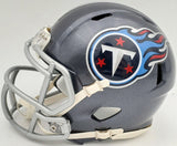 RYAN TANNEHILL AUTOGRAPHED TITANS BLUE SPEED MINI HELMET BECKETT QR 197223