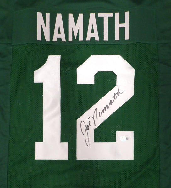 New York Jets Joe Namath Autographed Green Jersey Beckett BAS QR #1W535742