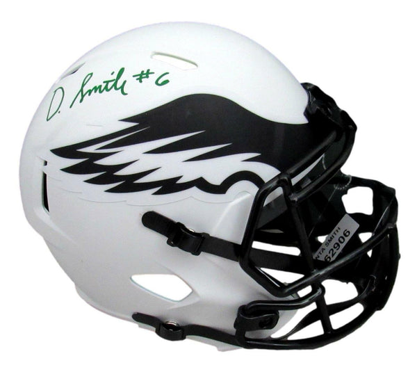 DeVonta Smith Signed Eagles Lunar Eclipse Replica Full Size Helmet JSA 162906