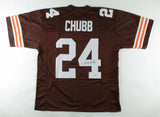 Nick Chubb Signed Browns Jersey (Beckett COA) Cleveland, 2nd Rnd Draft Pick 2018