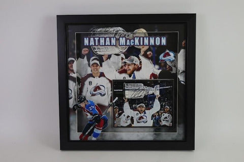 Nathan MacKinnon Autographed Cup 8x10 w/ 3D Deluxe Lighted Frame (Fanatics COA)