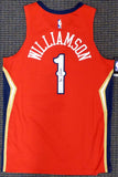 PELICANS ZION WILLIAMSON AUTOGRAPHED AUTH RED NIKE JERSEY 48 FANATICS 185353