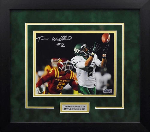 TERRANCE WILLIAMS AUTOGRAPHED BAYLOR BEARS FRAMED 8x10 PHOTO COA