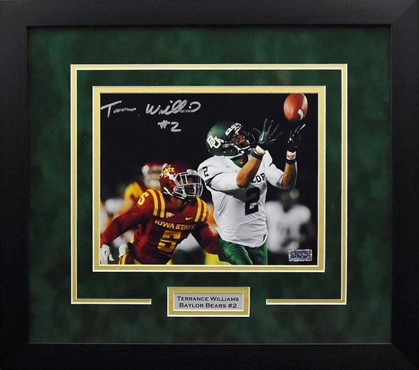TERRANCE WILLIAMS AUTOGRAPHED BAYLOR BEARS FRAMED 8x10 PHOTO COA