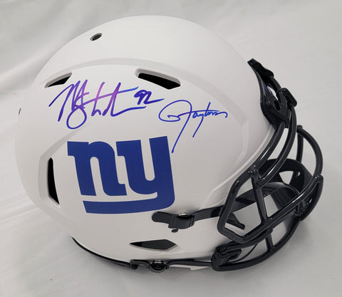 Michael Strahan Lawrence Taylor Signed Giants Authentic Lunar Eclipse Helmet BAS