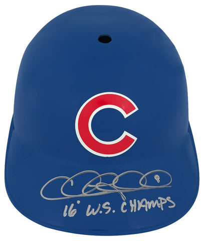 Chris Coghlan Signed Cubs Souvenir Replica Batting Helmet w/16 WS Champs -SS COA