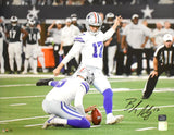 Brandon Aubrey Autographed Cowboys 16x20 Kick Photo - Prova *Black