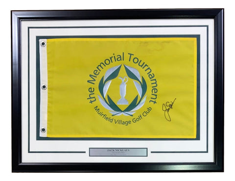 Jack Nicklaus Signed Framed The Memorial Tournament Golf Flag BAS AC22601