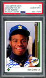 Ken Griffey Jr. Signed 1989 Upper Deck RC 1 Seattle Mariners PSA/DNA