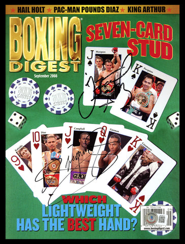 Manny Pacquiao & Juan Manuel Marquez Autographed Boxing Digest Magazine Beckett