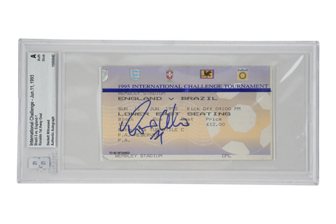 Ronaldo Nazario Signed 1995 First Away Brazil Goal Match Ticket - BGS Authentic