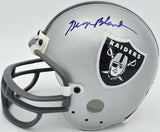 George Blanda Autographed Oakland Raiders Silver Mini Helmet Beckett QR #BS30078