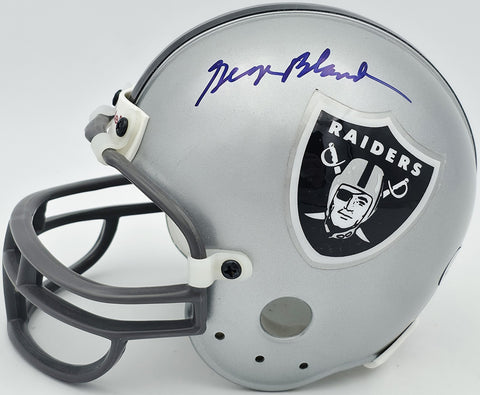 George Blanda Autographed Oakland Raiders Silver Mini Helmet Beckett QR #BS30078