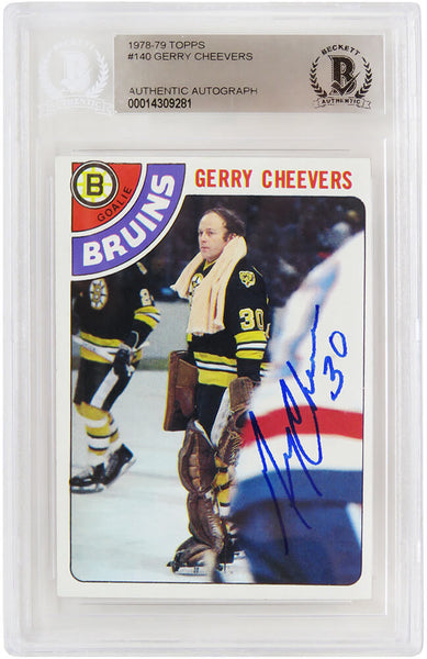 Gerry Cheevers Autographed Bruins 1978 Topps Hockey Card #140 -(Beckett)