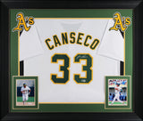 Jose Canseco Authentic Signed White Pro Style Framed Jersey BAS Witnessed