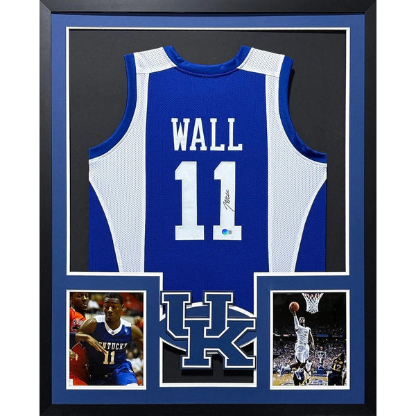 John Wall Autographed Signed Framed Kentucky Jersey BECKETT