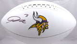 Jordan Addison Autographed Minnesota Vikings Logo Football -Beckett W Hologram