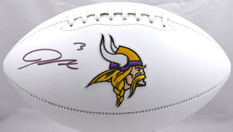 Jordan Addison Autographed Minnesota Vikings Logo Football -Beckett W Hologram