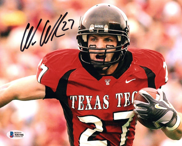 Wes Welker Autographed Texas Tech 8x10 Beckett Authenticated